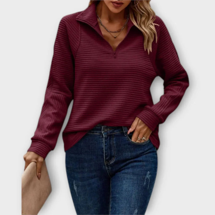 CAROLLAINE | Half-Zip Pullover .